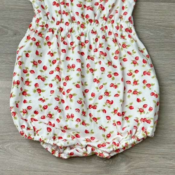 POLO RALPH LAUREN Baby Girl Toddle STRAWBERRY ROMPER One Piece Cotton Sz 18M - Picture 3 of 13